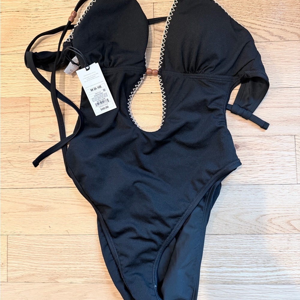Shade & Shore Black One Piece Swimsuit